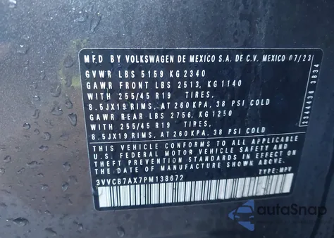 2023 Volkswagen Tiguan 2.0T Se R-Line Black z USA, uszkodzony, nr VIN 3VVCB7AX7PM138672
